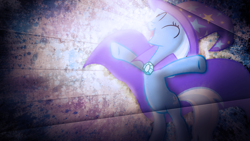 Size: 1920x1080 | Tagged: safe, artist:sandwichhorsearchive, artist:shelmo69, edit, trixie, pony, unicorn, g4, abstract background, bipedal, cape, clothes, eyes closed, female, grunge, happy, hat, lighting, mare, open mouth, open smile, smiling, solo, trixie's cape, trixie's hat, wallpaper, wallpaper edit