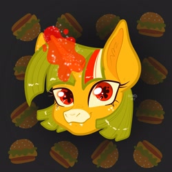 Size: 2048x2048 | Tagged: safe, artist:art_alanis, oc, oc only, oc:burger mare, pony, unicorn, high res, solo