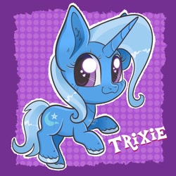 Size: 2048x2048 | Tagged: safe, artist:art_alanis, trixie, pony, unicorn, g4, chibi, female, high res, looking at you, mare, smiling, smiling at you, solo