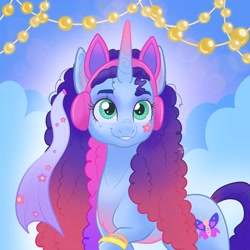 Size: 2048x2048 | Tagged: safe, artist:art_alanis, misty brightdawn, pony, unicorn, g5, bracelet, high res, jewelry, rebirth misty, smiling, solo