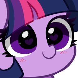 Size: 1112x1113 | Tagged: safe, artist:kittyrosie, twilight sparkle, pony, g4, blush lines, blushing, cute, face of mercy, female, heart, heart eyes, mare, owo, simple background, smiling, solo, twiabetes, white background, wingding eyes