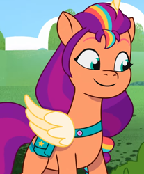 Size: 894x1080 | Tagged: safe, screencap, sunny starscout, alicorn, pony, g5, mission imponable, my little pony: tell your tale, spoiler:g5, spoiler:my little pony: tell your tale, spoiler:tyts01e49, cropped, female, mane stripe sunny, mare, race swap, sunnycorn