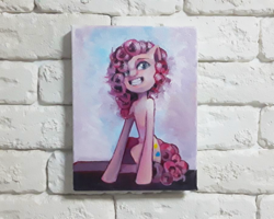 Size: 900x720 | Tagged: safe, artist:art_by_pickles, artist:made_by_franch, pinkie pie, earth pony, pony, g4, acrylic painting, smiling, solo, traditional art