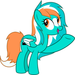 Size: 763x760 | Tagged: safe, artist:sollace, derpibooru exclusive, oc, oc:phoenix redtail, pegasus, pony, g4, .svg available, cute, female, happy, looking back, mare, open mouth, pegasus oc, pony oc, simple background, solo, standing, svg, transparent background, vector, waving