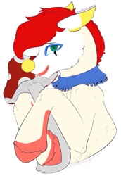 Size: 1171x1699 | Tagged: safe, artist:mantequiademani, oc, oc only, earth pony, pony, clown, clown nose, mushroom, red nose, simple background, solo, white background