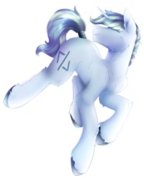 Size: 1374x1700 | Tagged: safe, artist:mantequiademani, oc, oc only, pony, unicorn, simple background, solo, tail, tail wrap, white background