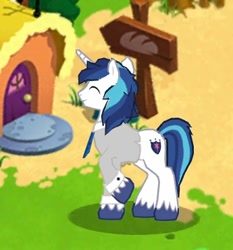 Size: 345x370 | Tagged: safe, gameloft, screencap, shining armor, pony, unicorn, g4, my little pony: magic princess, clothes, male, shirt, solo, stallion