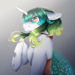 Size: 3189x3189 | Tagged: safe, artist:mantequiademani, oc, oc only, changeling, pony, gradient background, high res, solo