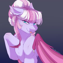 Size: 3189x3189 | Tagged: safe, artist:mantequiademani, oc, oc only, bat pony, pony, gradient background, high res, solo