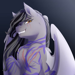 Size: 3189x3189 | Tagged: safe, artist:mantequiademani, oc, oc only, bat pony, pony, gradient background, high res, solo