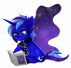 Size: 2298x2215 | Tagged: safe, artist:irusumau, oc, oc only, pony, unicorn, book, high res, solo