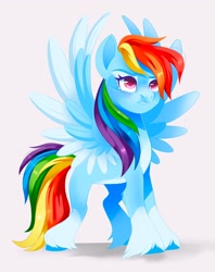 Size: 1626x2048 | Tagged: safe, artist:irusumau, rainbow dash, pegasus, pony, g4, simple background, solo, white background