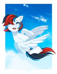 Size: 1600x2048 | Tagged: safe, artist:irusumau, oc, oc only, pegasus, pony, cloud, flying, sky, solo