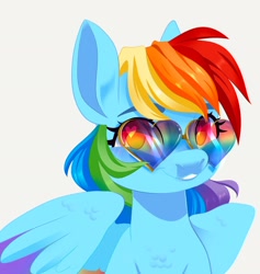 Size: 1942x2048 | Tagged: safe, artist:irusumau, rainbow dash, pegasus, pony, g4, glasses, simple background, solo, white background