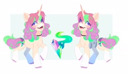 Size: 2048x1184 | Tagged: safe, artist:irusumau, oc, oc only, pony, unicorn, solo