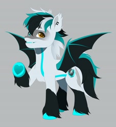 Size: 3721x4096 | Tagged: safe, artist:irusumau, oc, oc only, bat pony, pony, simple background, solo