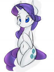 Size: 1280x1709 | Tagged: safe, artist:jovalic, rarity, g4, belly button, bipedal, hooves together, legs together, looking at someone