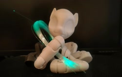 Size: 2560x1606 | Tagged: safe, artist:darbarri, earth pony, pony, robot, 3d print, figure, glowing, solo