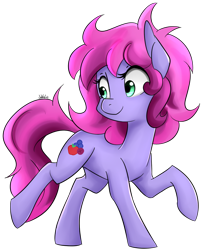 Size: 770x945 | Tagged: safe, artist:jovalic, oc, oc only, oc:wildberry, looking back, raised hoof, simple background, transparent background, walking