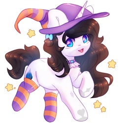 Size: 1000x1000 | Tagged: safe, artist:cofiiclouds, oc, oc only, pony, hat, simple background, solo, white background, witch hat