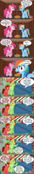 Size: 1024x5184 | Tagged: safe, artist:jasperpie, pinkie pie, rainbow dash, oc, oc:brass polish, oc:jasper pie, oc:naeruiih, g4, cellphone, comic, elevator, fez, food, hat, phone, pie, pie's pizzeria, pizzeria, ponyville, smartphone, that pony sure does hate pies