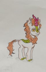 Size: 672x1058 | Tagged: safe, artist:kotle1ka, autumn blaze, kirin, g4, simple background, solo, traditional art, white background