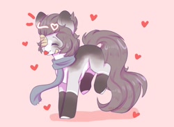 Size: 1500x1100 | Tagged: safe, artist:cofiiclouds, oc, oc only, earth pony, pony, pink background, simple background, solo