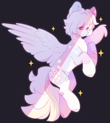 Size: 981x1100 | Tagged: safe, artist:cofiiclouds, oc, oc only, pegasus, pony, black background, simple background, solo