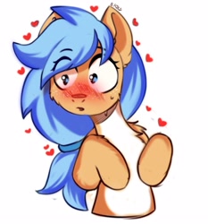 Size: 1920x2060 | Tagged: safe, artist:freak-side, oc, oc only, pony, blushing, heart, looking at something, simple background, solo