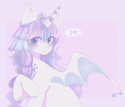 Size: 876x746 | Tagged: safe, artist:cofiiclouds, oc, oc only, alicorn, bat pony, bat pony alicorn, pony, bat wings, horn, solo, wings