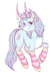 Size: 600x900 | Tagged: safe, artist:cloudbrownie, oc, oc only, kirin, commission, kirin oc, looking at you, simple background, smiling, solo, transparent background