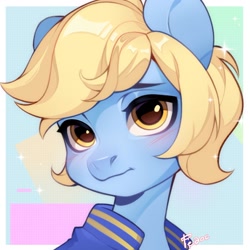 Size: 1338x1337 | Tagged: safe, artist:fedos, oc, oc only, oc:blue skies, earth pony, pony, bust, solo