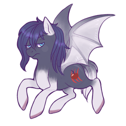 Size: 600x600 | Tagged: safe, artist:cloudbrownie, oc, oc only, oc:cherryclaw, bat pony, bat pony oc, looking at you, simple background, solo, spread wings, transparent background, wings