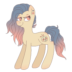 Size: 400x400 | Tagged: safe, artist:cloudbrowie, oc, oc only, earth pony, pony, earth pony oc, looking back, side view, simple background, smiling, solo, transparent background