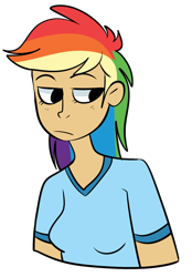 Size: 1024x1472 | Tagged: safe, artist:chandelurres, rainbow dash, human, g4, female, humanized, simple background, solo, transparent background