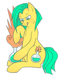 Size: 700x870 | Tagged: safe, artist:cloudbrownie, oc, oc only, oc:mellifluos cannonade, pony, chemistry, commission, explosion, side view, simple background, sitting, solo, transparent background