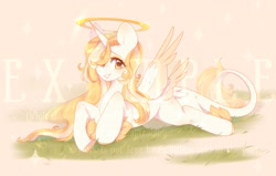 Size: 1897x1206 | Tagged: safe, artist:cofiiclouds, oc, oc only, alicorn, pony, grass, simple background, solo