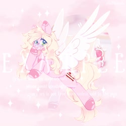 Size: 2100x2100 | Tagged: safe, artist:cofiiclouds, oc, oc only, pegasus, pony, high res, pink background, simple background, solo