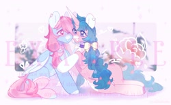 Size: 2600x1600 | Tagged: safe, artist:cofiiclouds, oc, oc only, pegasus, pony, unicorn, duo