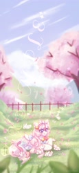 Size: 1080x2340 | Tagged: safe, artist:cofiiclouds, oc, oc only, pegasus, pony, cloud, forest, sky, solo, tree, watermark