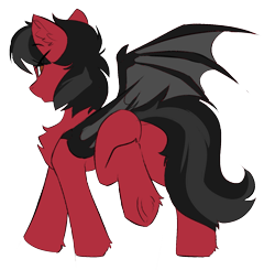 Size: 1557x1527 | Tagged: safe, artist:beardie, bat pony, pony, bat wings, butt, commission, ear fluff, fall out boy, looking back, male, pete wentz, plot, ponified, raised leg, simple background, solo, stallion, transparent background, underhoof, wings