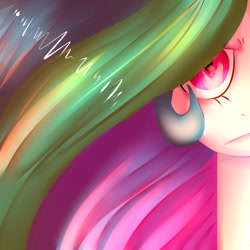 Size: 1024x1024 | Tagged: safe, artist:chandelurres, princess celestia, alicorn, pony, g4, angry, bust, female, mare, solo