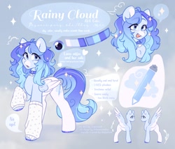 Size: 2100x1800 | Tagged: safe, artist:cofiiclouds, oc, oc only, oc:rainy cloud, pegasus, pony, reference sheet, solo