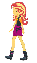 Size: 2500x4209 | Tagged: safe, artist:gmaplay, sunset shimmer, human, equestria girls, equestria girls specials, g4, my little pony equestria girls: better together, my little pony equestria girls: forgotten friendship, adorkable, cute, dork, female, shimmerbetes, simple background, solo, transparent background