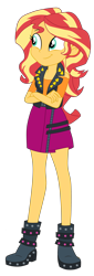 Size: 1900x5590 | Tagged: safe, artist:gmaplay, sunset shimmer, human, equestria girls, g4, my little pony equestria girls: better together, adorkable, cute, dork, female, shimmerbetes, simple background, solo, transparent background