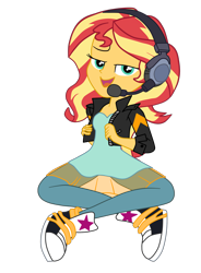 Size: 1900x2579 | Tagged: safe, artist:gmaplay, sunset shimmer, human, equestria girls, g4, game stream, my little pony equestria girls: better together, adorkable, converse, cute, dork, female, game stream outfit, shimmerbetes, shoes, simple background, solo, transparent background
