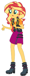 Size: 1900x4746 | Tagged: safe, artist:gmaplay, sunset shimmer, human, equestria girls, g4, my little pony equestria girls: better together, overpowered (equestria girls), boots, clothes, hand on hip, high res, pants, shoes, simple background, skirt, solo, transparent background, vest