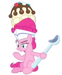 Size: 834x1023 | Tagged: safe, artist:creativityagent99, pinkie pie, earth pony, pony, g4, female, food, ice cream, simple background, solo, white background