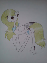 Size: 1024x1366 | Tagged: safe, artist:dexterisse, oc, oc only, oc:sea_mirage, pegasus, pony, pegasus oc, simple background, solo, traditional art, white background