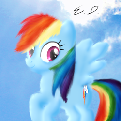 Size: 1080x1080 | Tagged: safe, artist:everydaydashie, rainbow dash, pegasus, pony, g4, female, solo